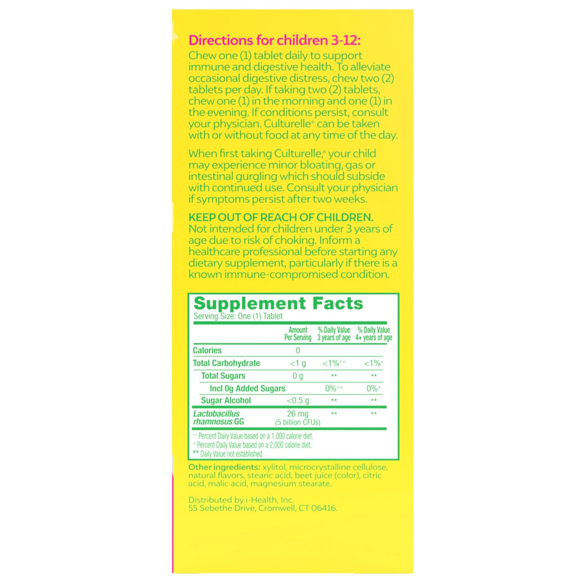 Culturelle kids probiotic bottle front view
