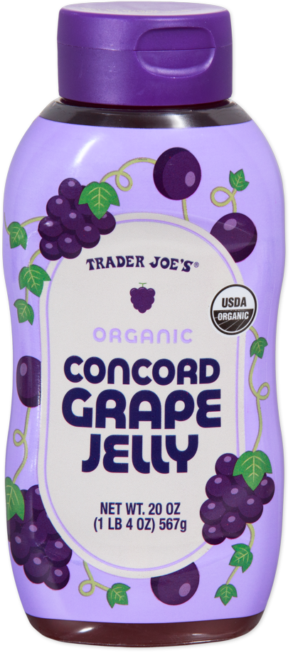 Trader Joe's organic concord grape jelly jar