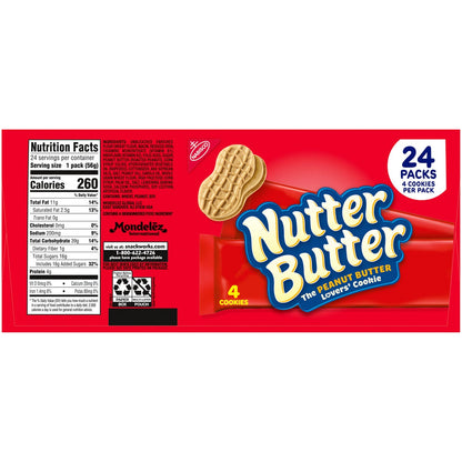 Nabisco — Nutter Butter Sandwich Cookies, 1.9 oz, 24-count