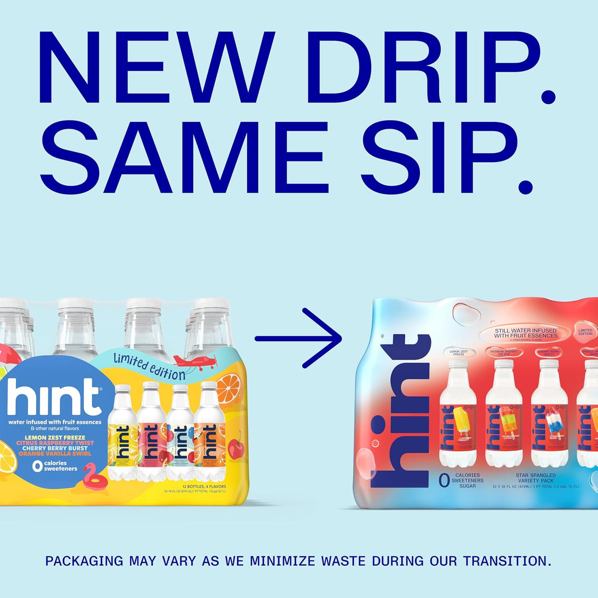 Hint purified water with real fruit essences