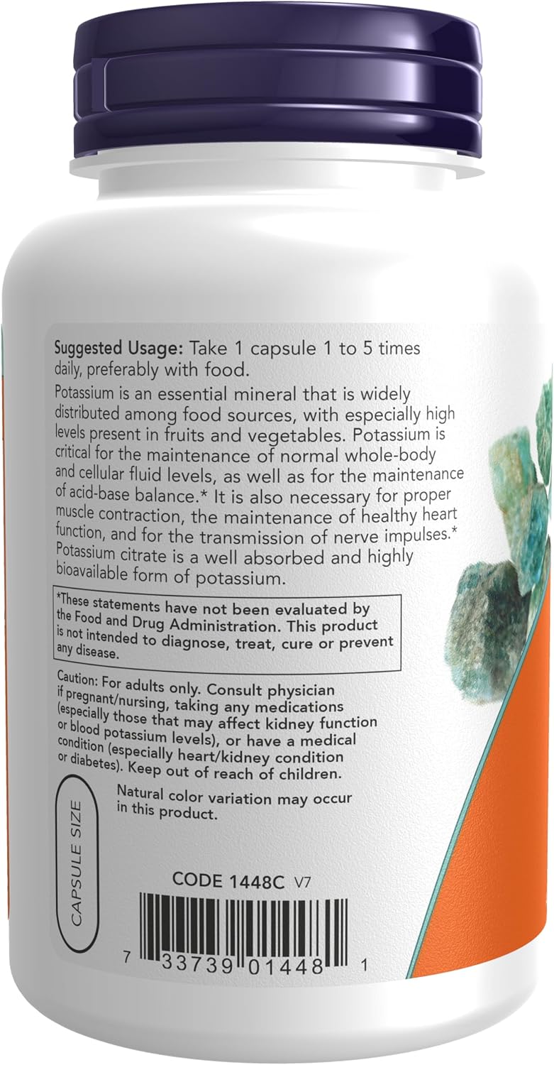 NOW Foods potassium citrate vegetarian capsules product image