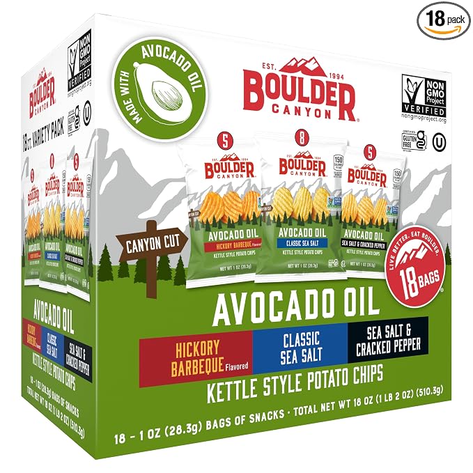 Boulder Canyon avocado oil kettle chips variety pack