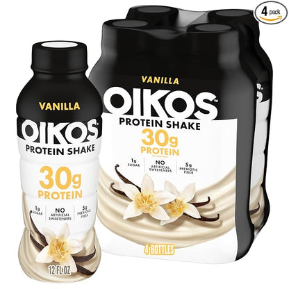 Oikos vanilla protein shake, 12 fl oz, four-count pack