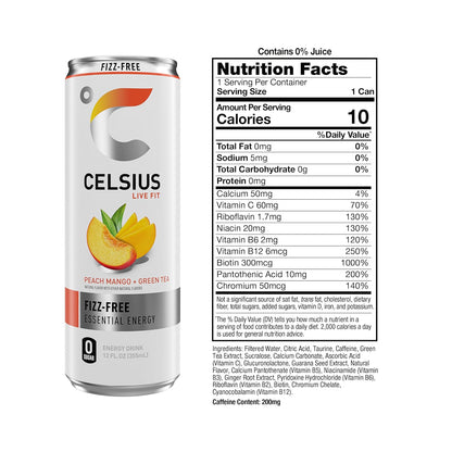 CELSIUS sugar free energy drink pack of 12 cans