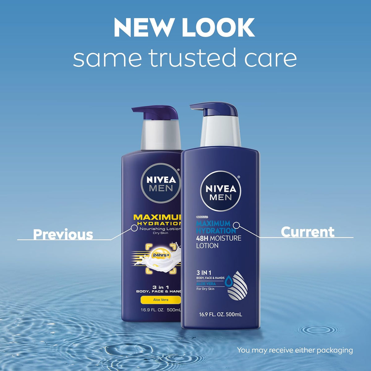NIVEA MEN Aloe Vera hydration lotion bottle