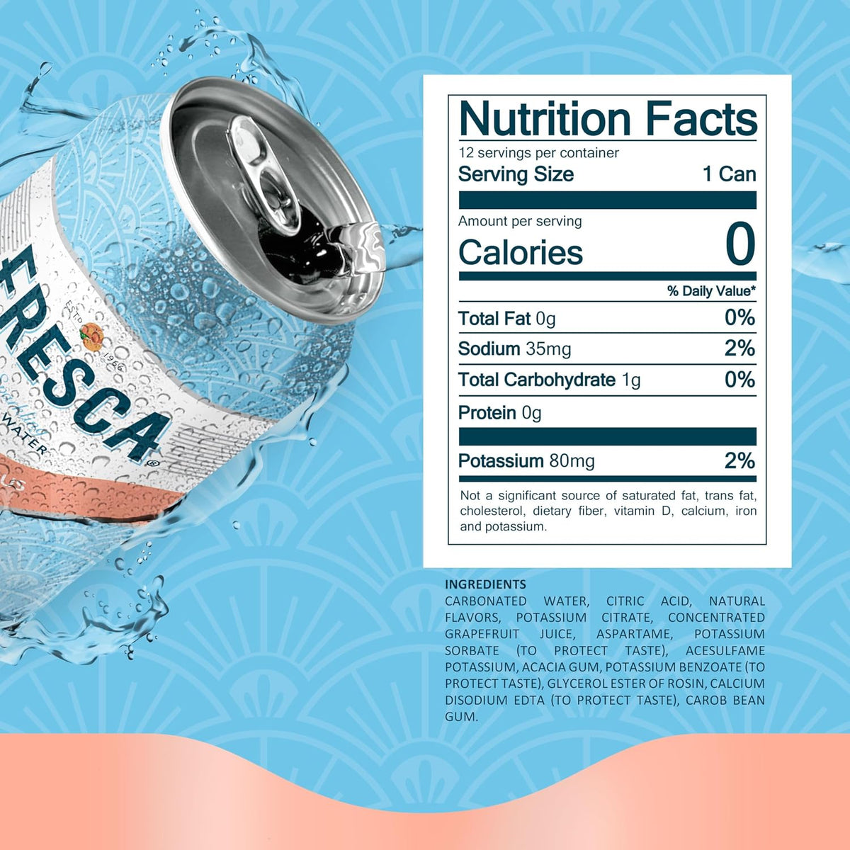Sugar free Fresca Peach Soda 12 fl oz