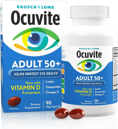 Ocuvite 50+ Eye Vitamins 90 softgels bottle