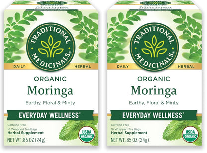 Organic spearmint tea packaging detail