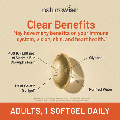 NatureWise non-GMO vitamin E supplement bottle