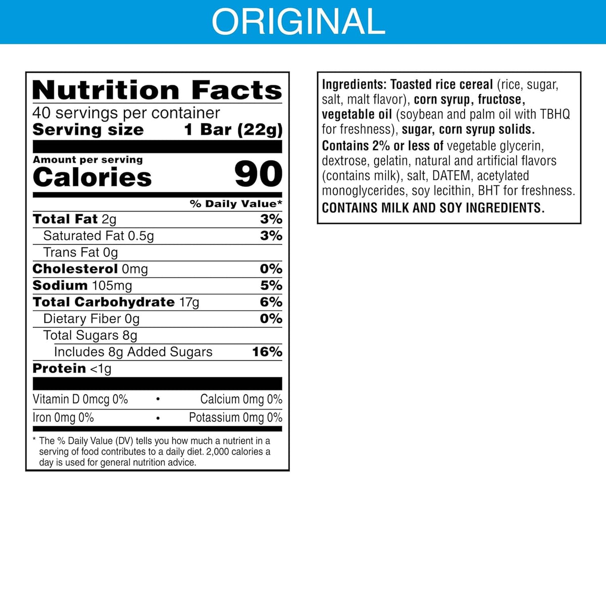 Original Rice Krispies Treats cereal bars for kids snacks