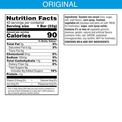 Original Rice Krispies Treats cereal bars for kids snacks