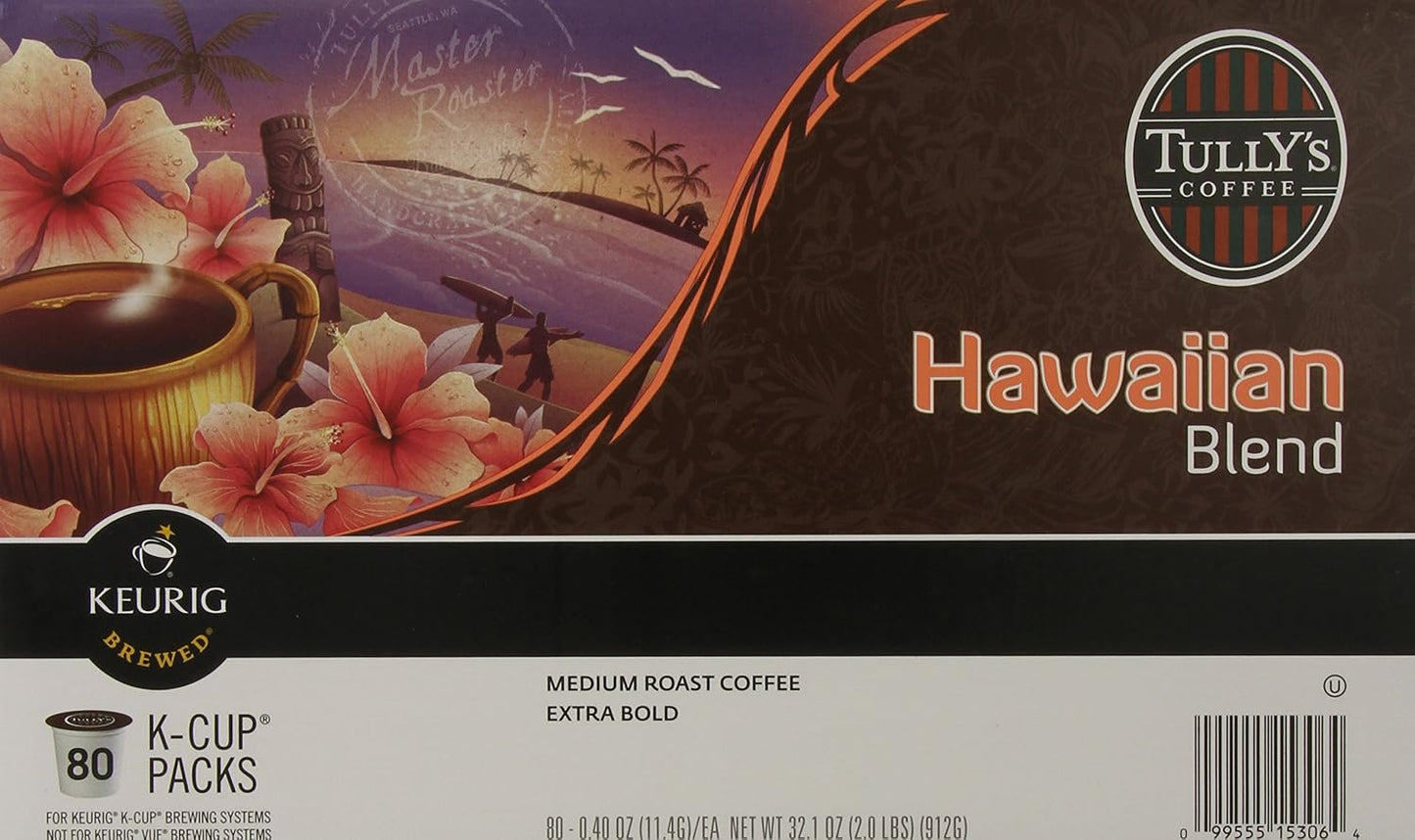 Tully's Coffee Hawaiian Blend K-Cups, 80 Count