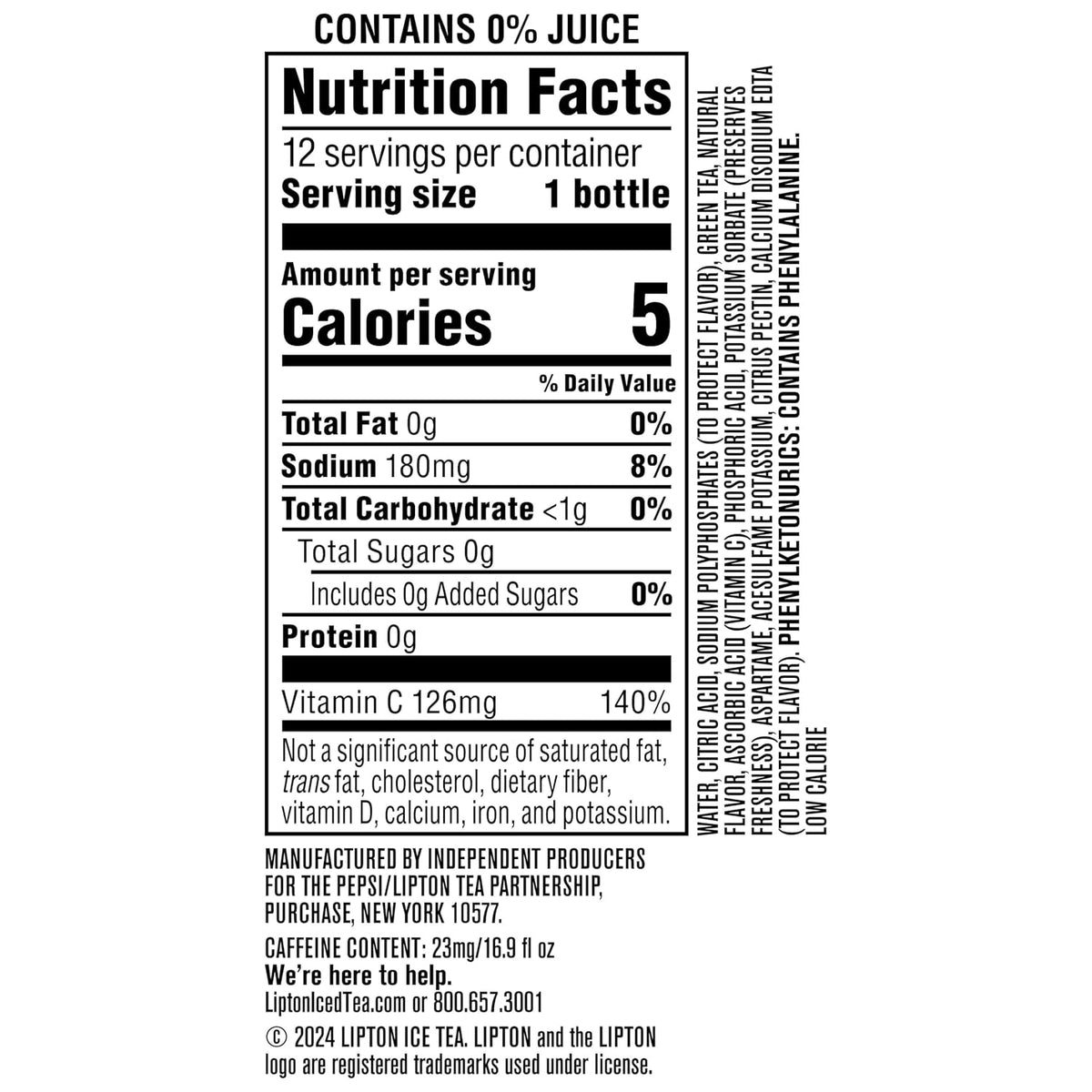Lipton iced tea 16.9 fl oz bottle pack