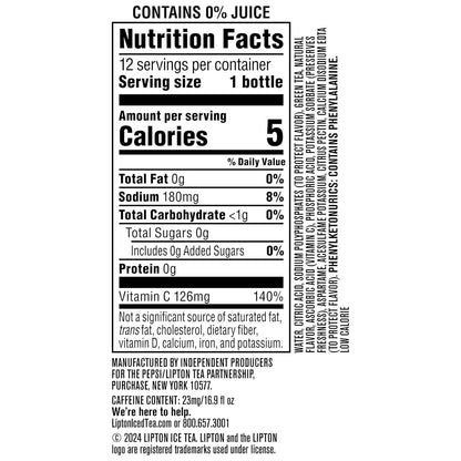 Lipton iced tea 16.9 fl oz bottle pack