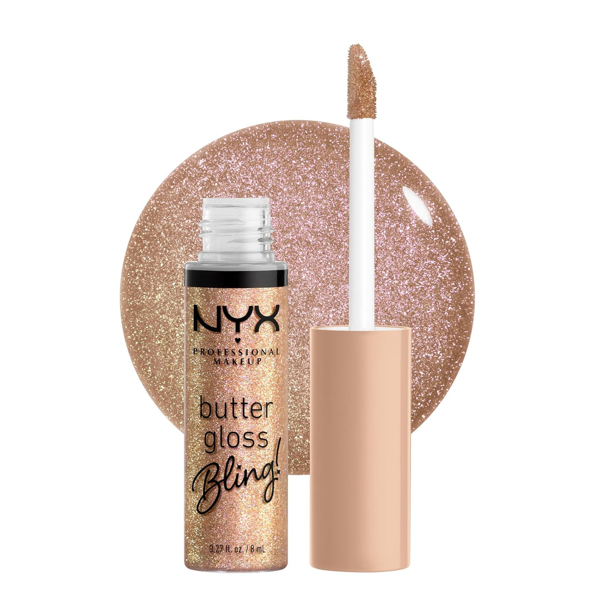Non-sticky shiny vegan NYX lip gloss tube