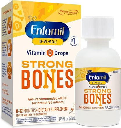 Enfamil Baby Vitamin D-Vi-Sol liquid supplement drops bottle