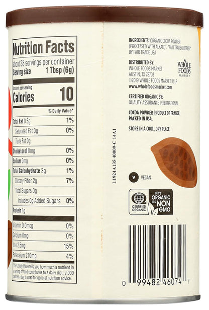 8 ounce unsweetened cocoa powder container