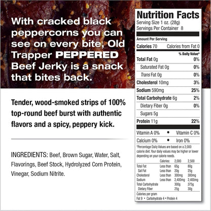 Resealable 8 ounce beef jerky snack bag