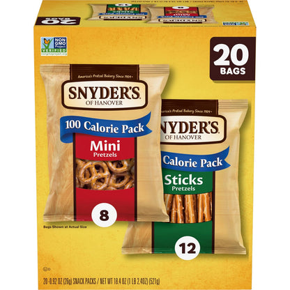 Snyder's mini pretzels and sticks snack packs