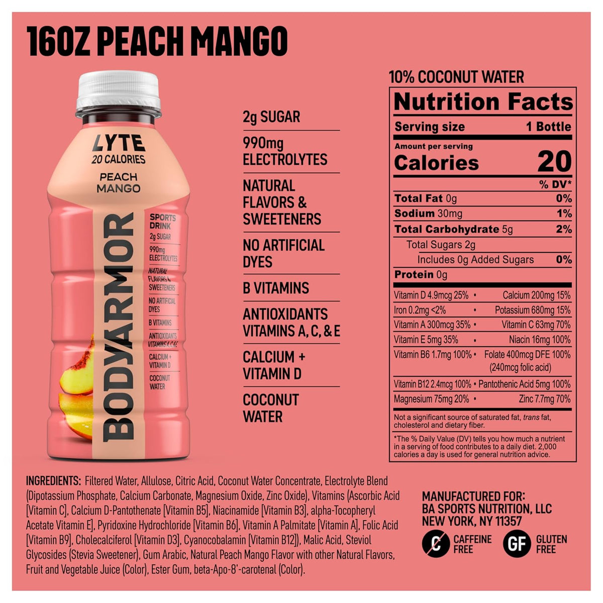 Peach Mango low calorie sports drink pack