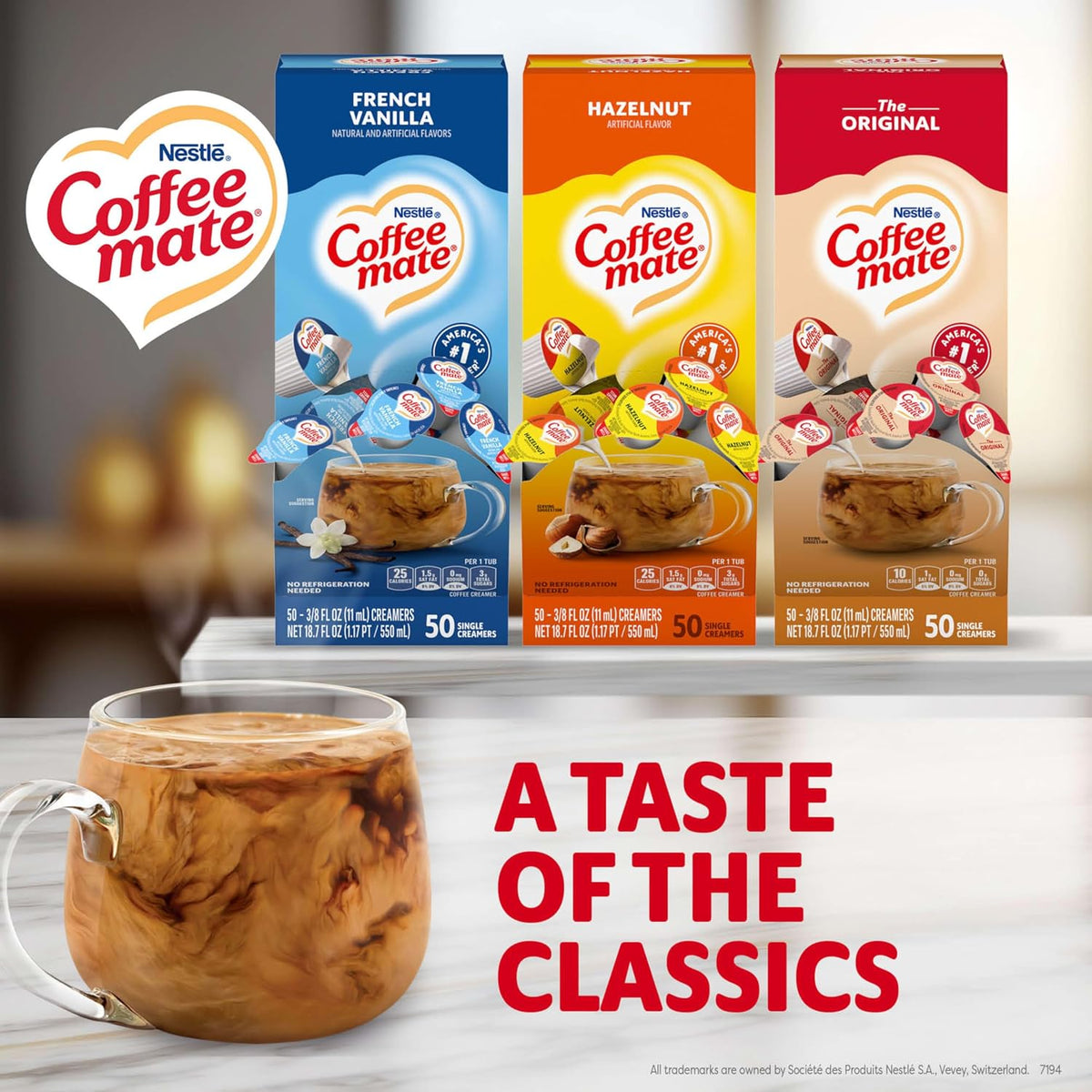 Non dairy Coffee Mate coffee creamer singles
