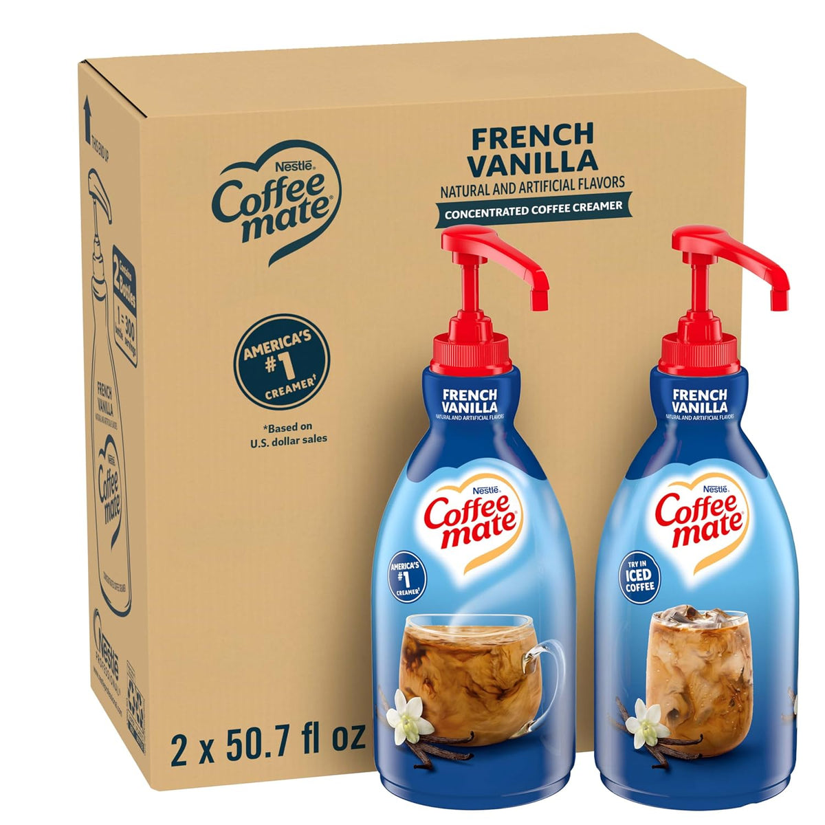 Nestle Coffee Mate French Vanilla 50.7 oz pump bottles