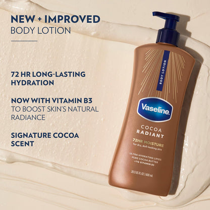 Three pack Vaseline body lotion with cocoa butter