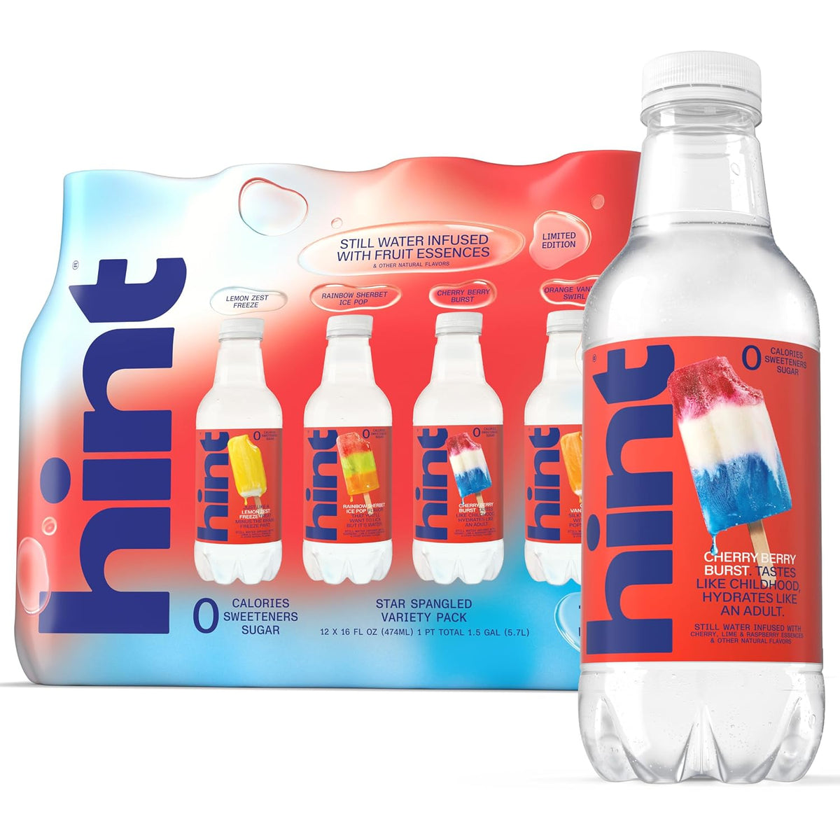 Hint zero sugar fruit flavored bottled water