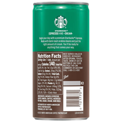Pack of Starbucks espresso coffee beverage cans