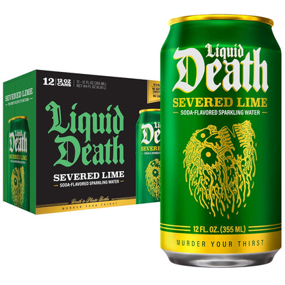 Liquid Death lime soda flavored sparkling water cans