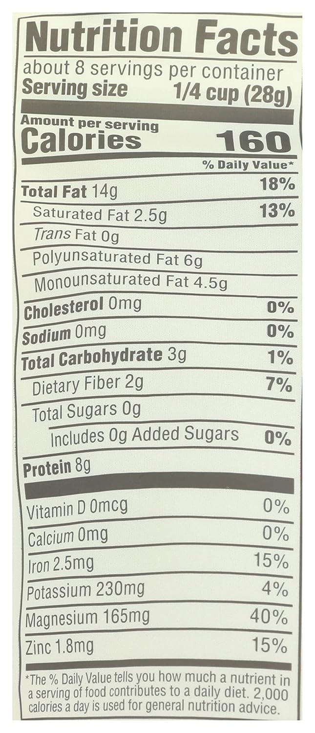 Organic pumpkin seeds package for cooking and baking