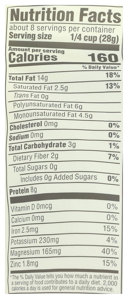 Organic pumpkin seeds package for cooking and baking