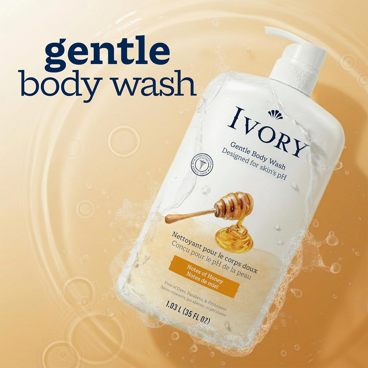Ivory honey scented body cleanser bottle