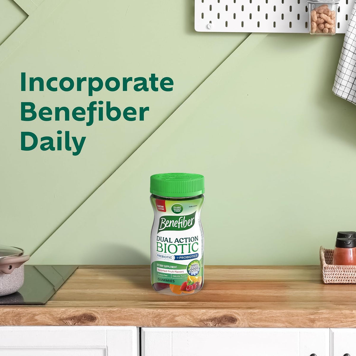 Benefiber chewable fiber supplement gummies assorted fruit flavor
