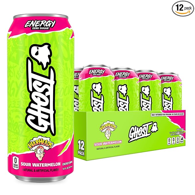 GHOST Warheads Sour Watermelon energy drink 12 pack