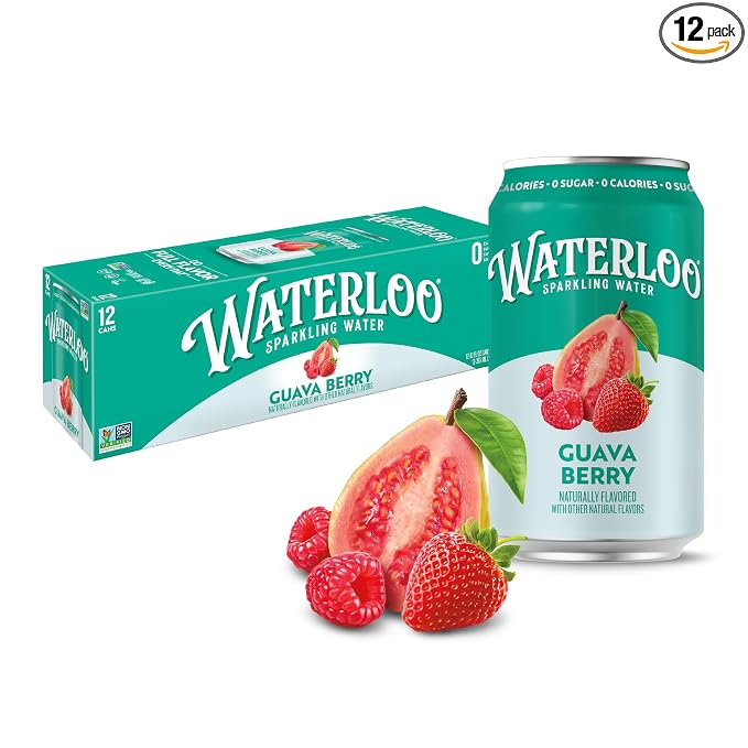Waterloo Guava Berry sparkling water 12 pack cans
