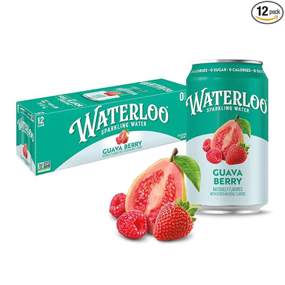 Waterloo Guava Berry sparkling water 12 pack cans