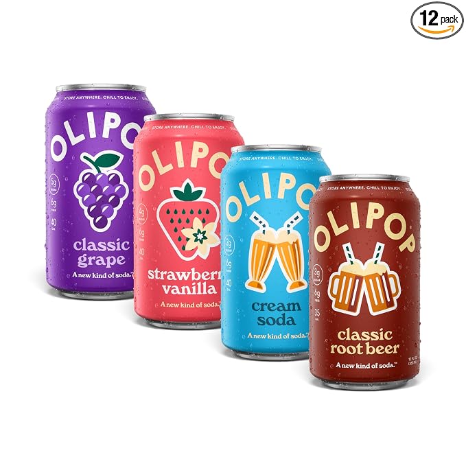 OLIPOP 6g fiber prebiotic soda variety 12 pack