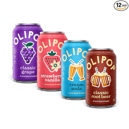 OLIPOP 6g fiber prebiotic soda variety 12 pack