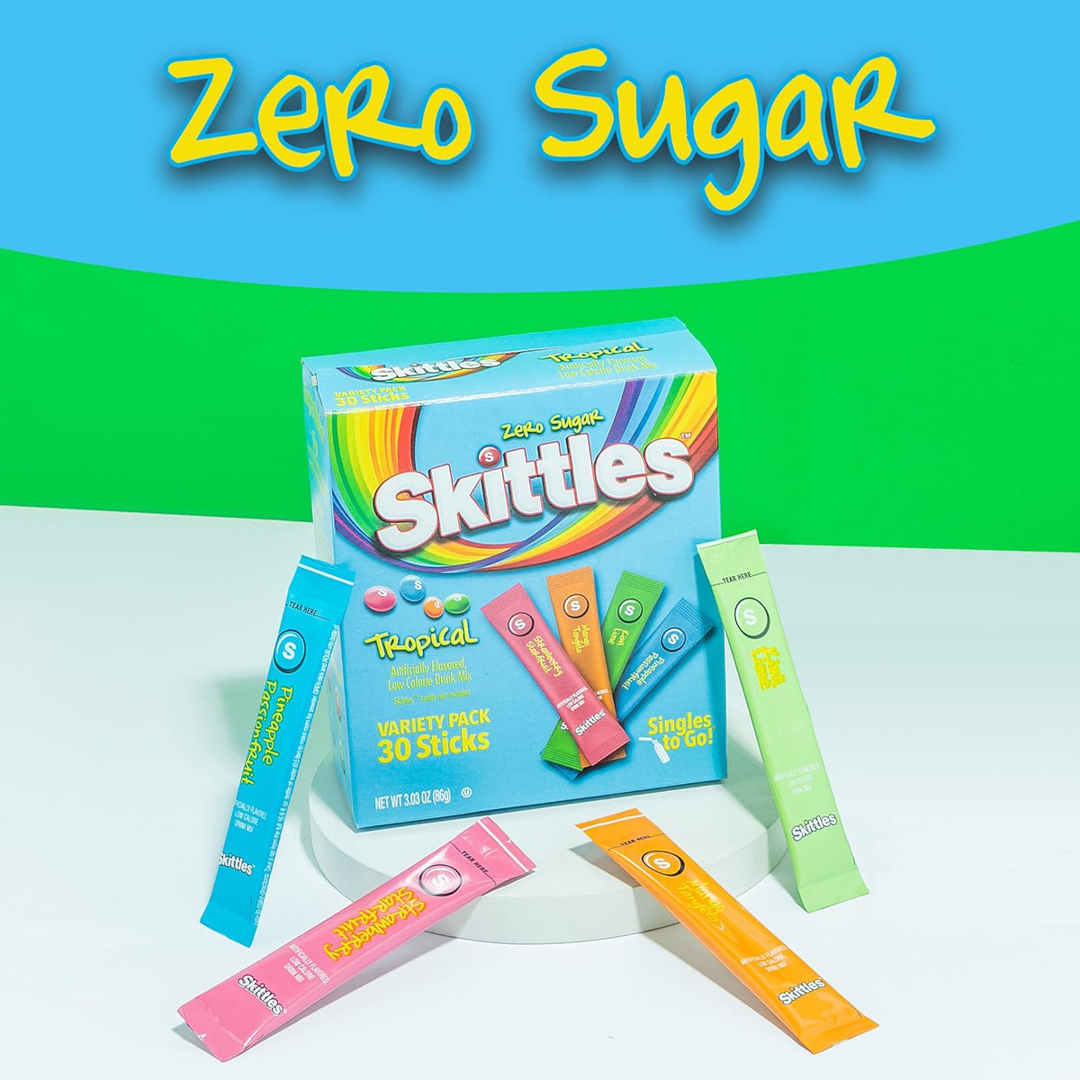 SINGLES TO GO! Skittles powdered water flavoring