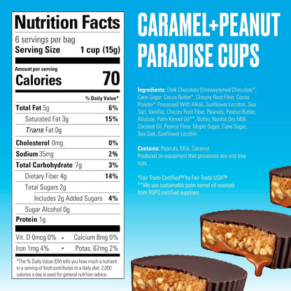 SKINNYDIPPED better-for-you chocolate caramel peanut cups