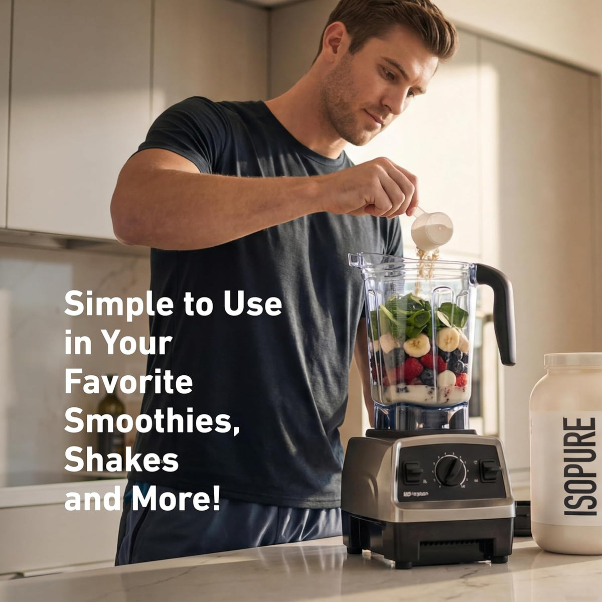 Isopure vanilla protein powder with 0g sugar