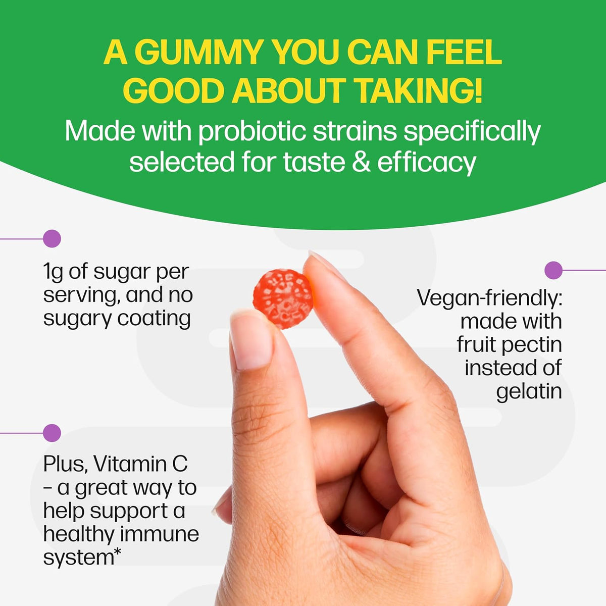 Naturally sourced daily probiotic gummies packaging