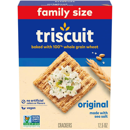 Triscuit whole grain wheat crackers front package