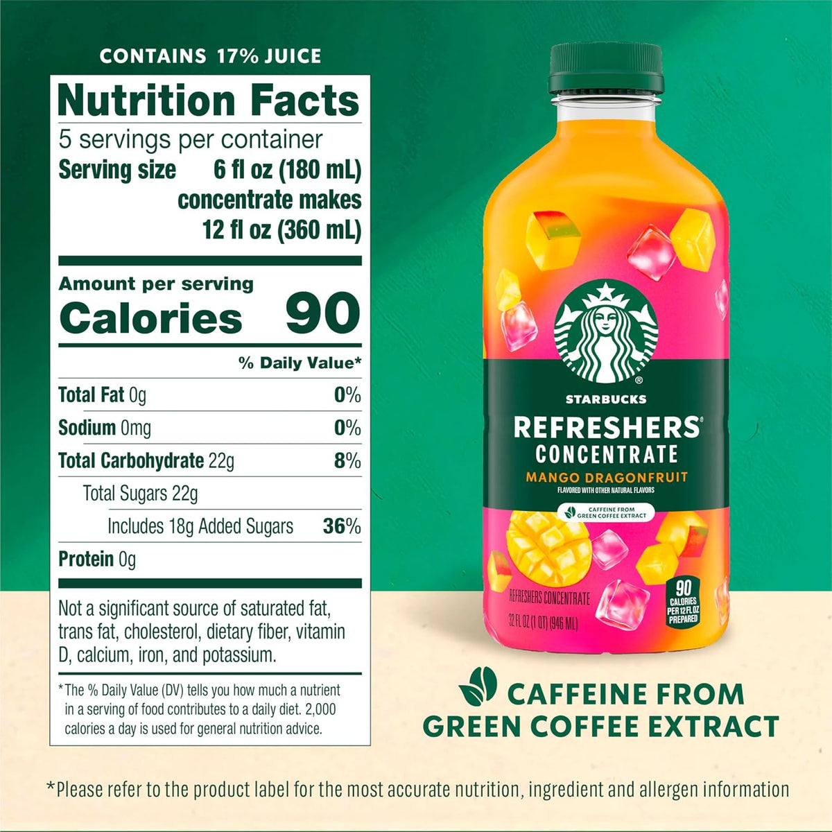 Fruit-forward Starbucks Refreshers concentrate for cold drinks