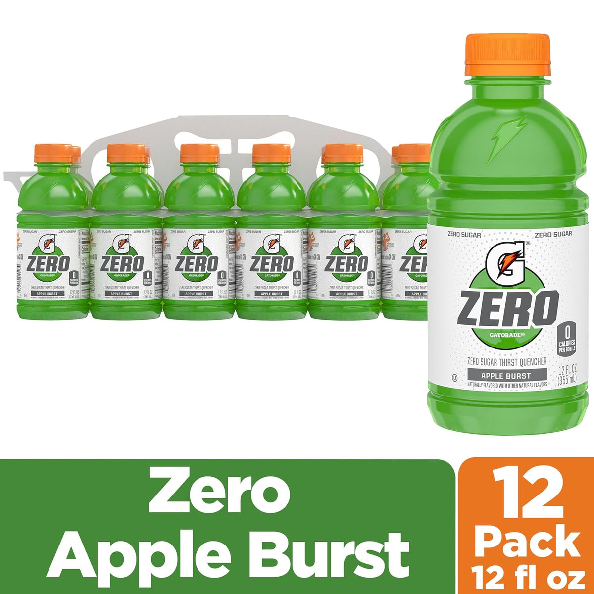 Apple Burst Gatorade Zero 12 fl oz bottled beverage