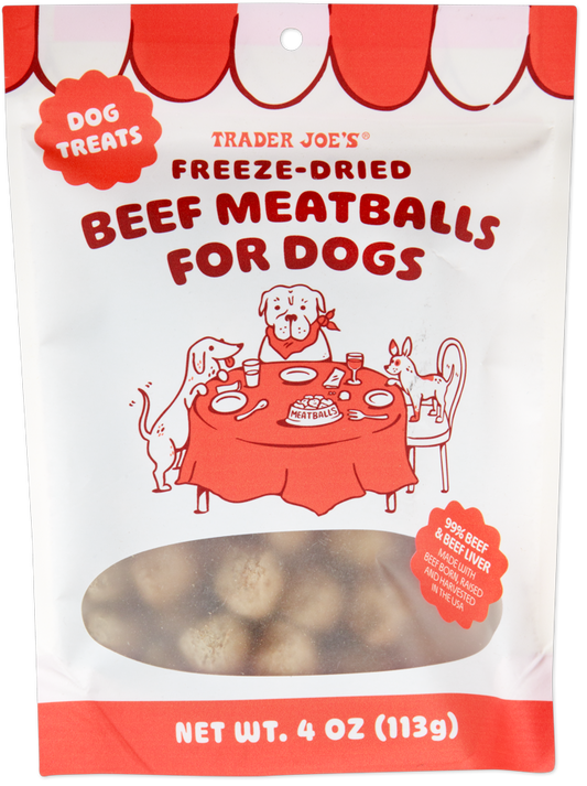 Trader Joe's freeze-dried beef meatballs for dogs