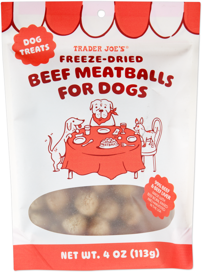 Trader Joe's freeze-dried beef meatballs for dogs