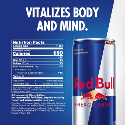 Red Bull energy drink recyclable aluminum can