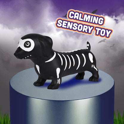 Soft cotton-filled skeleton dog fidget toy